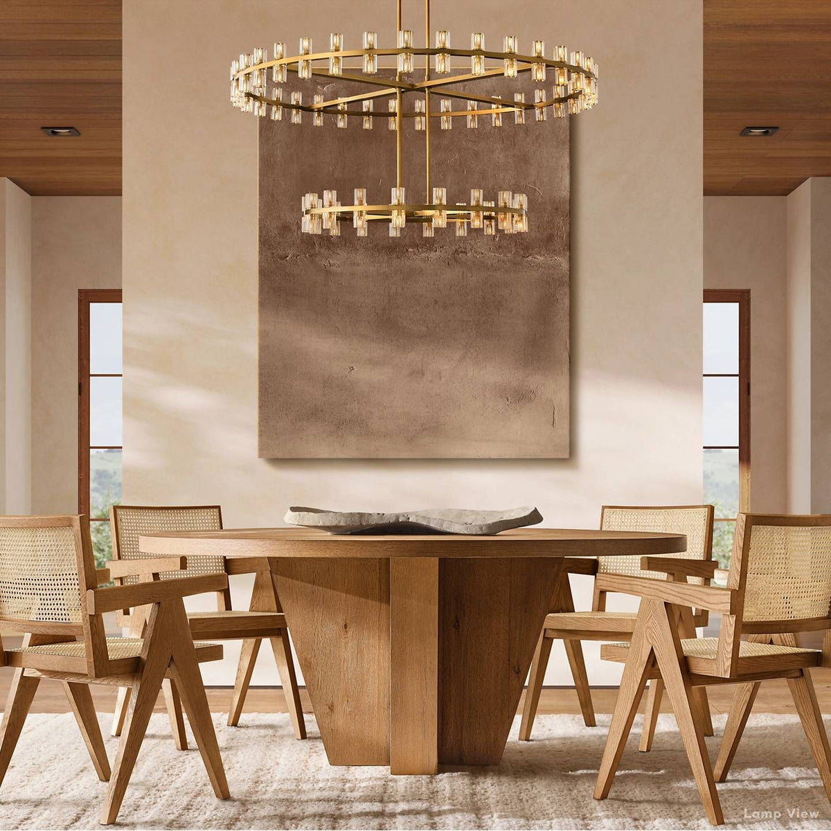 Arcachon Precision Crystal Two-Tier Round Chandelier 60"