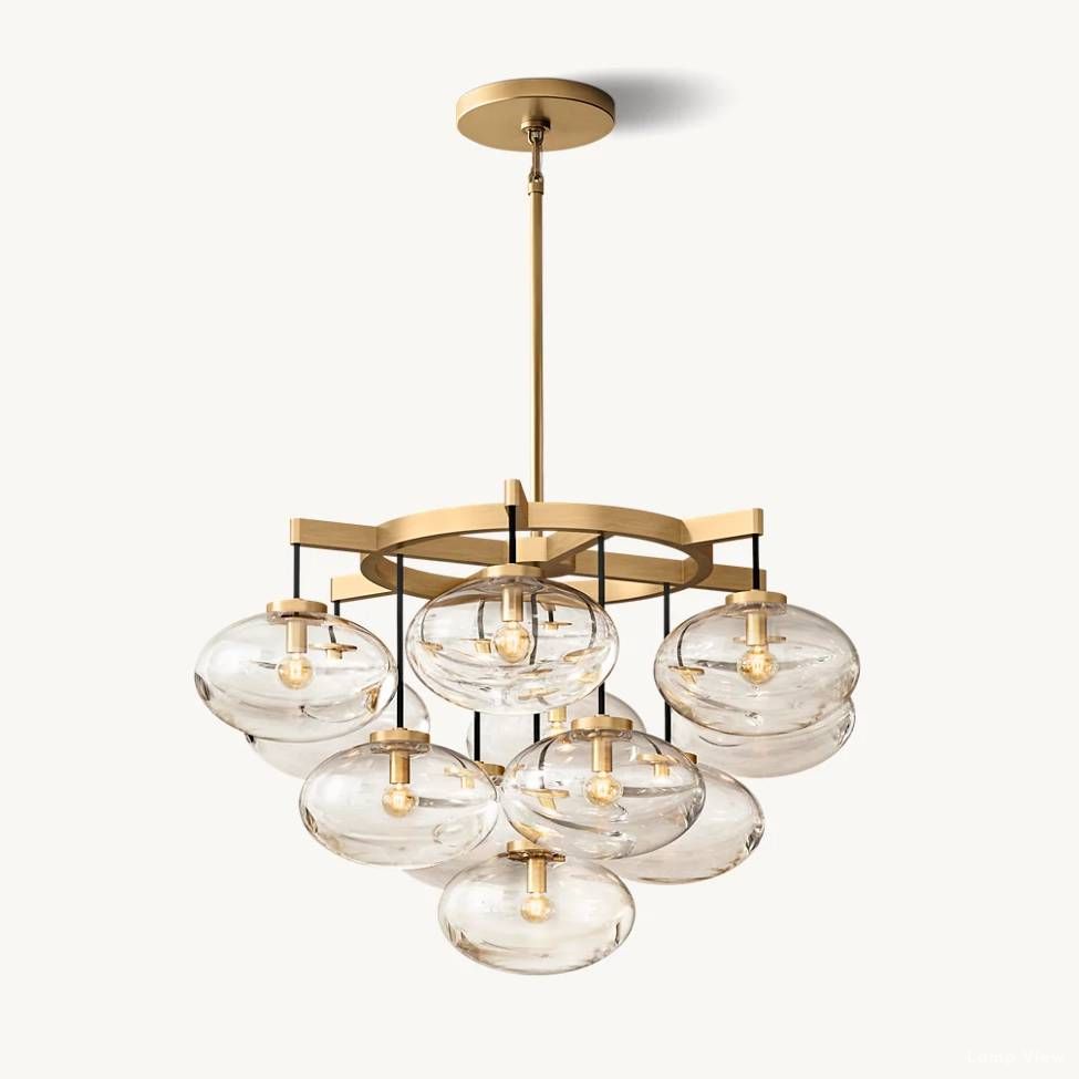 Cabrette Pristine Glass Round Chandelier 36"