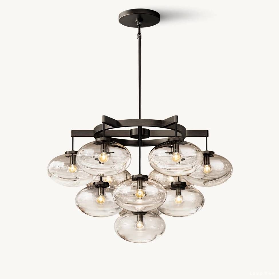 Cabrette Pristine Glass Round Chandelier 36"