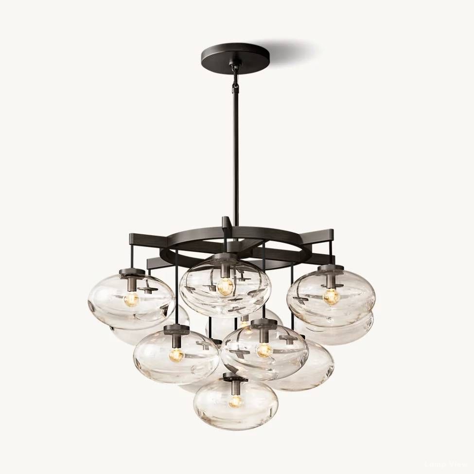 Cabrette Pristine Glass Round Chandelier 36"