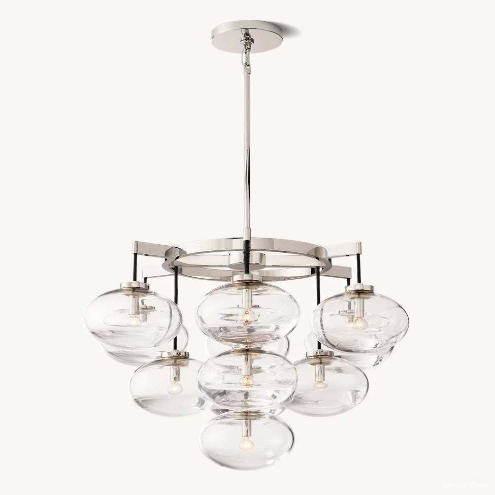 Cabrette Pristine Glass Round Chandelier 36"