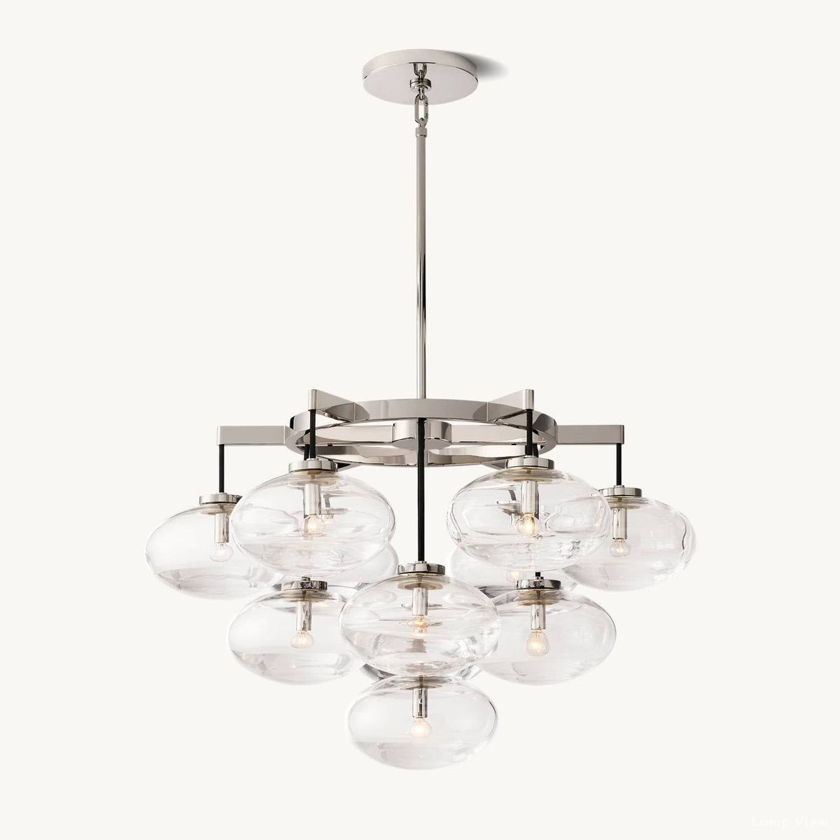 Cabrette Pristine Glass Round Chandelier 36"