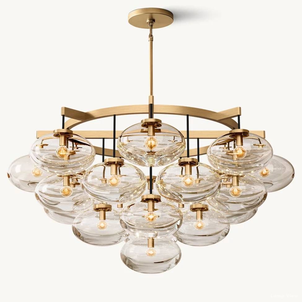 Cabrette Pristine Glass Round Chandelier 48"