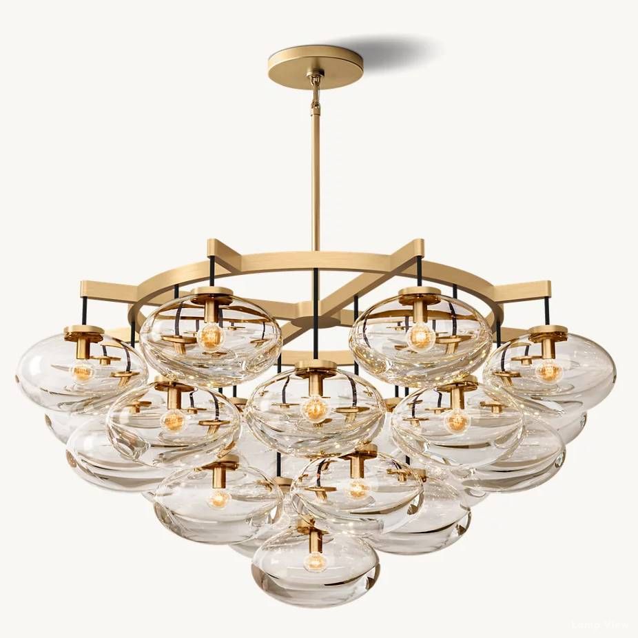 Cabrette Pristine Glass Round Chandelier 48"