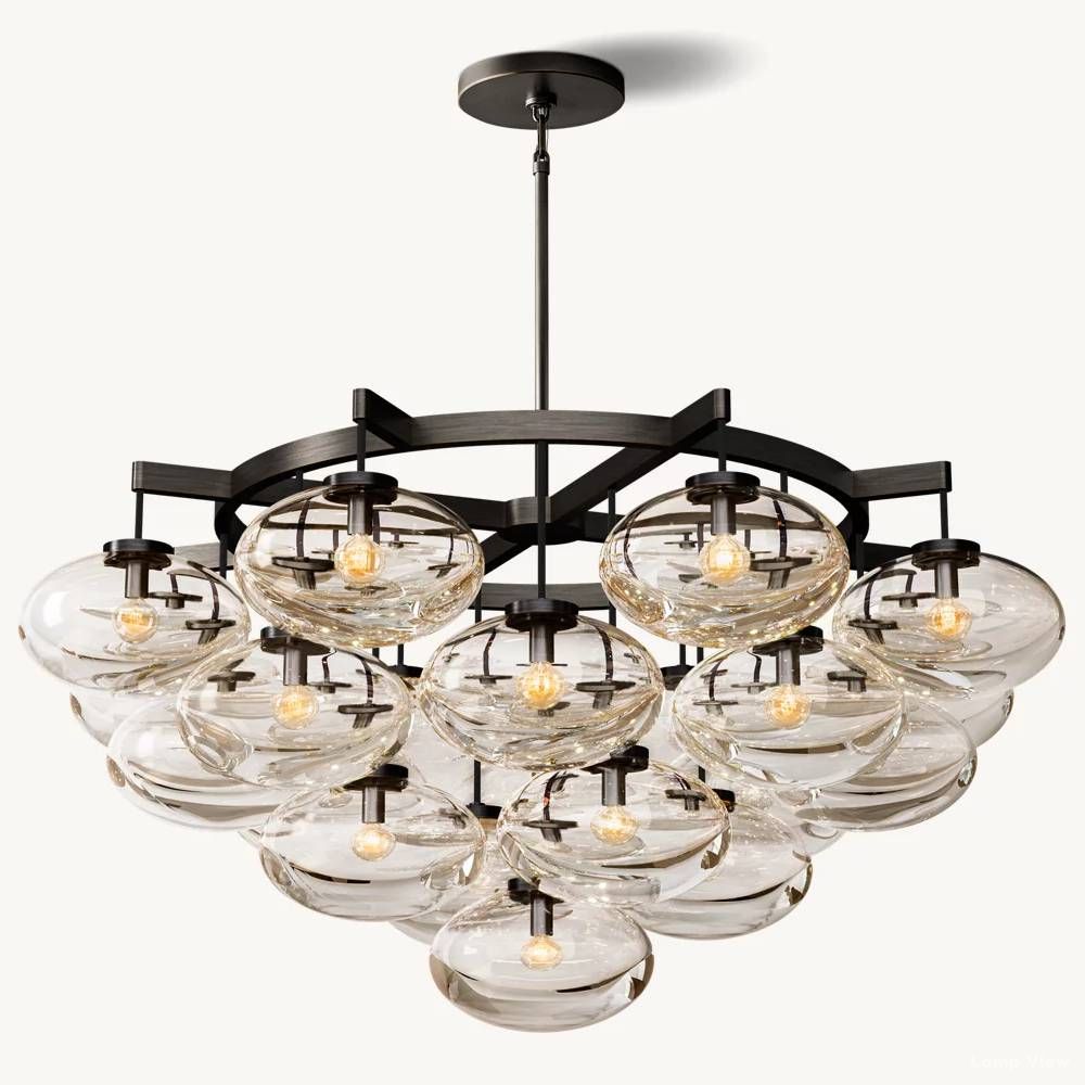 Cabrette Pristine Glass Round Chandelier 48"