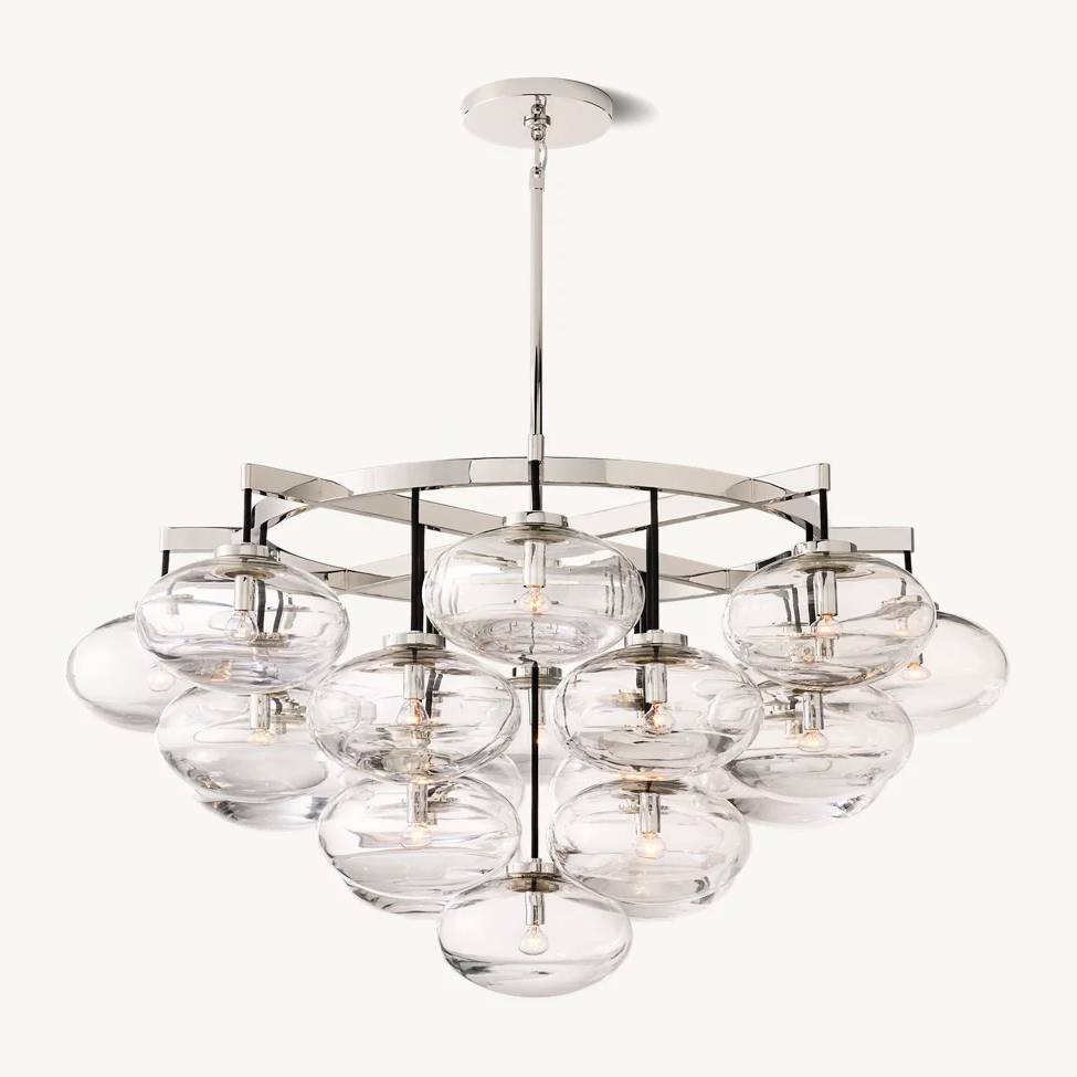 Cabrette Pristine Glass Round Chandelier 48"