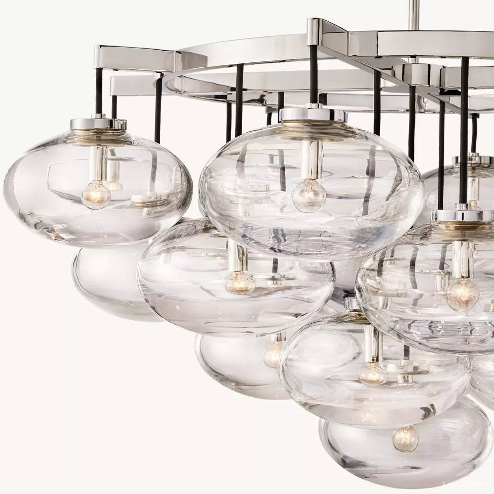 Cabrette Pristine Glass Round Chandelier 48"