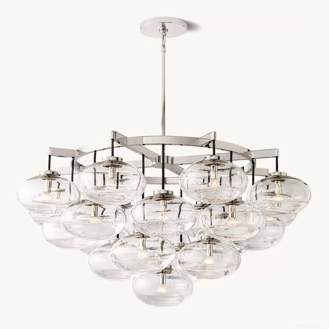 Cabrette Pristine Glass Round Chandelier 48"