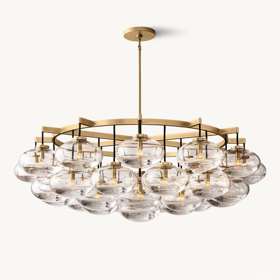 Cabrette Pristine Glass Round Chandelier 60"