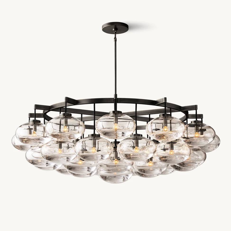 Cabrette Pristine Glass Round Chandelier 60"