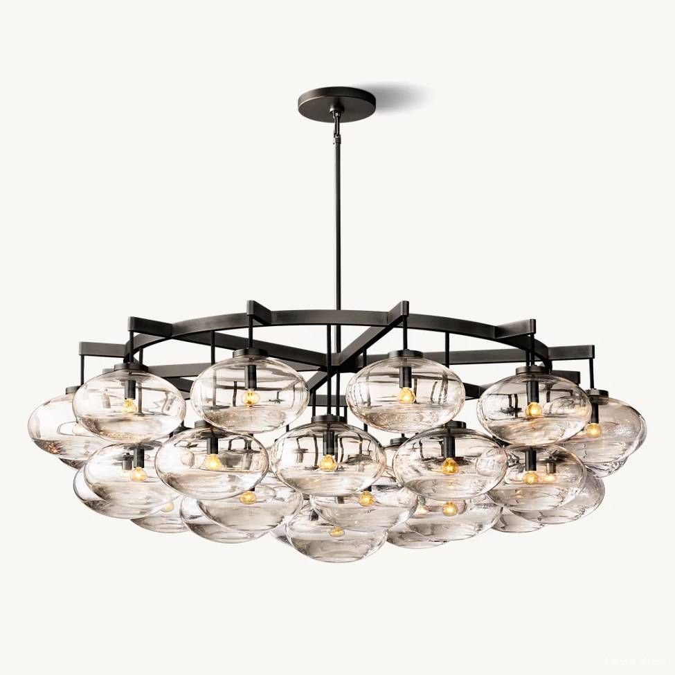 Cabrette Pristine Glass Round Chandelier 60"