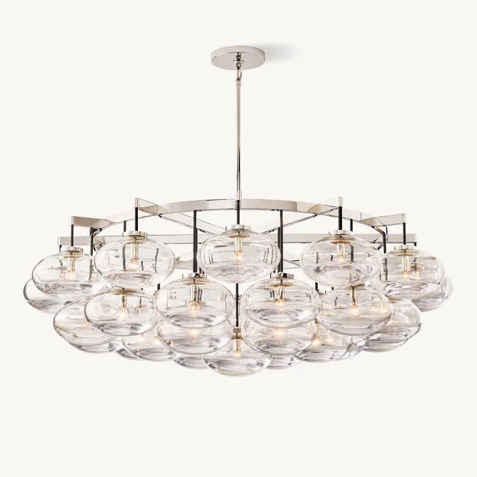Cabrette Pristine Glass Round Chandelier 60"