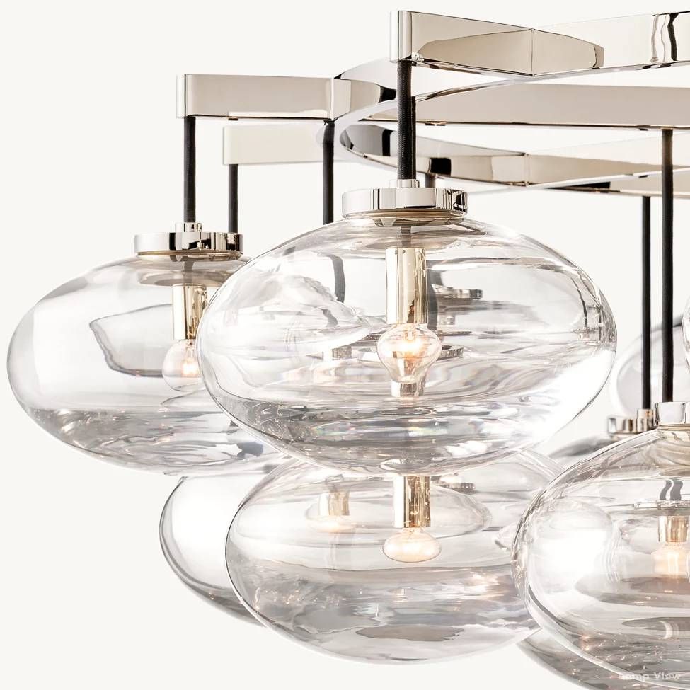 Cabrette Pristine Glass Round Chandelier 60"