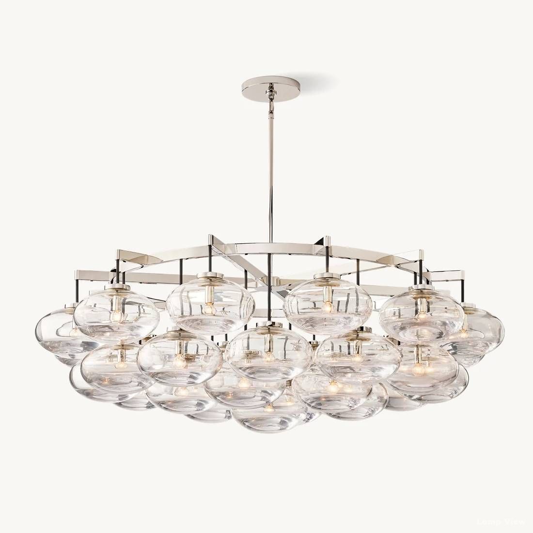 Cabrette Pristine Glass Round Chandelier 60"