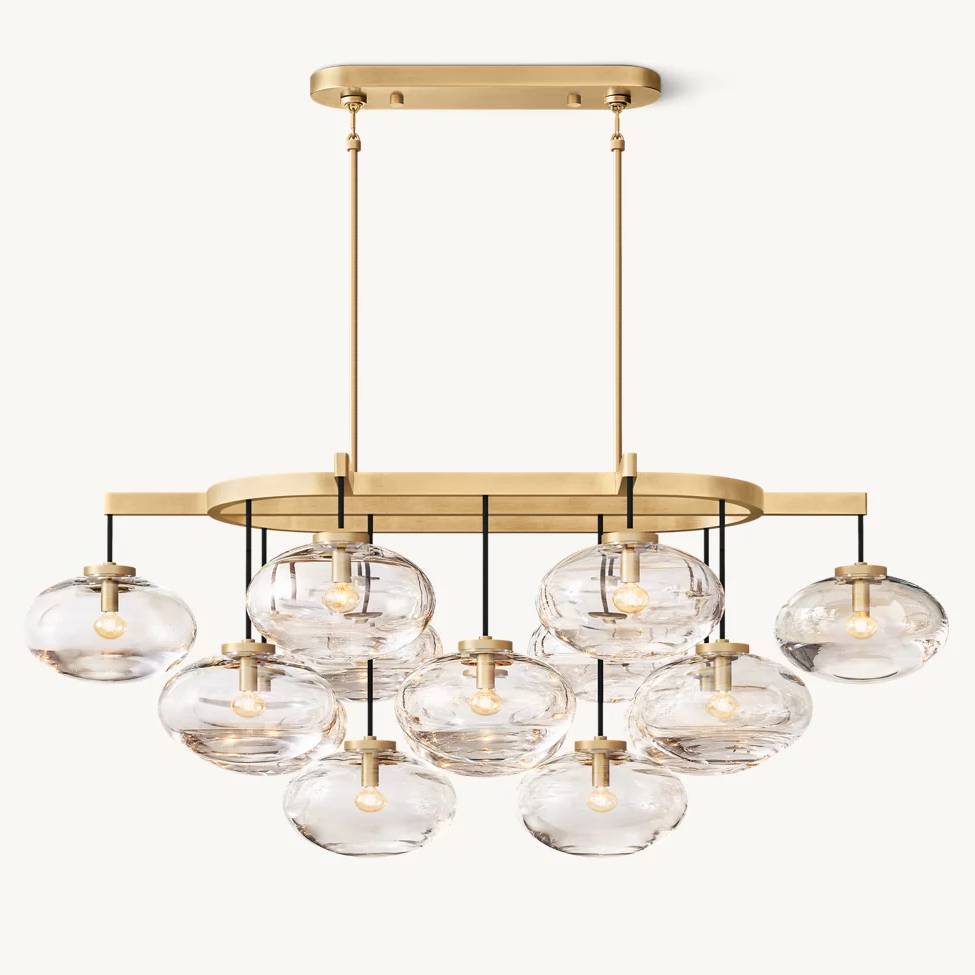 Cabrette Pristine Glass Linear Chandelier 54"