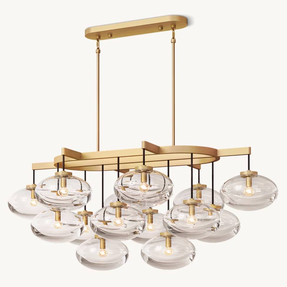 Cabrette Pristine Glass Linear Chandelier 54"