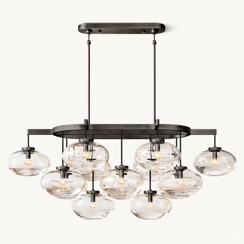 Cabrette Pristine Glass Linear Chandelier 54"