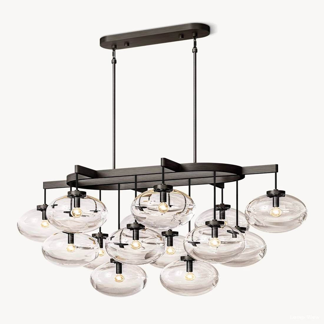 Cabrette Pristine Glass Linear Chandelier 54"