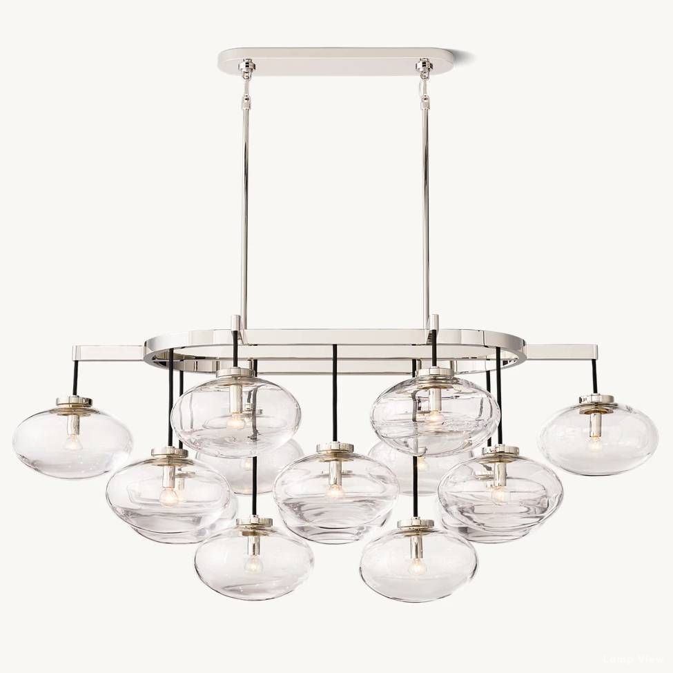 Cabrette Pristine Glass Linear Chandelier 54"