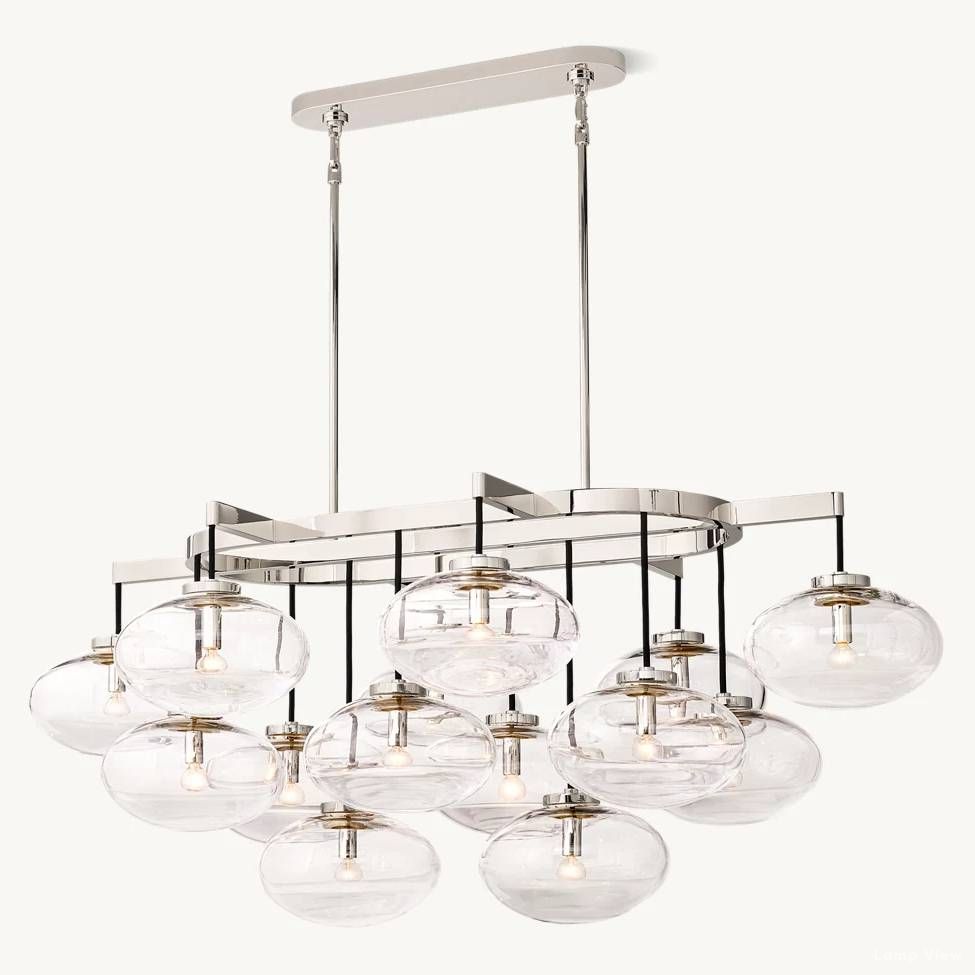 Cabrette Pristine Glass Linear Chandelier 54"