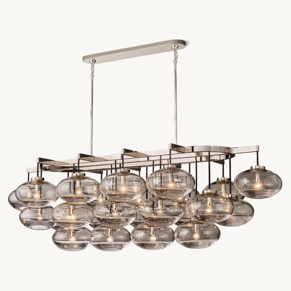 Cabrette Pristine Glass Linear Chandelier 72"