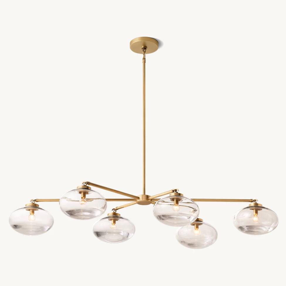 Cabrette Pristine Glass Mobile Linear Chandelier