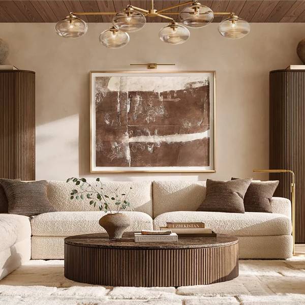 Cabrette Pristine Glass Mobile Linear Chandelier
