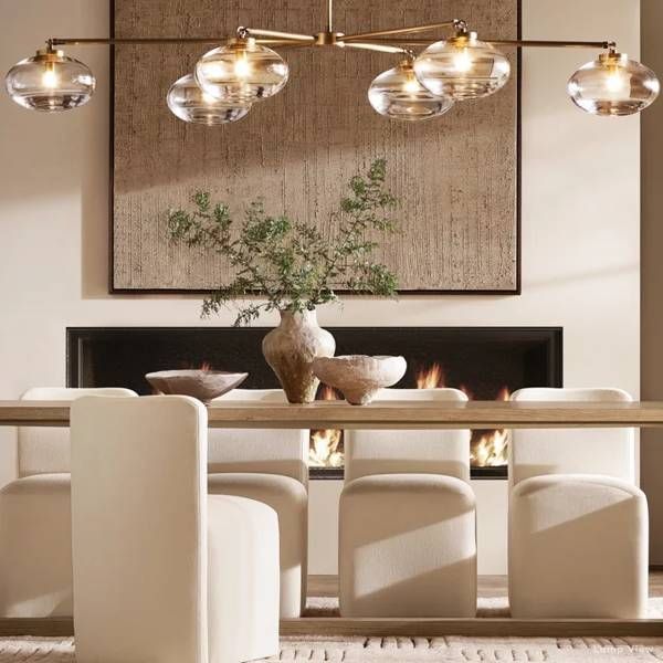 Cabrette Pristine Glass Mobile Linear Chandelier