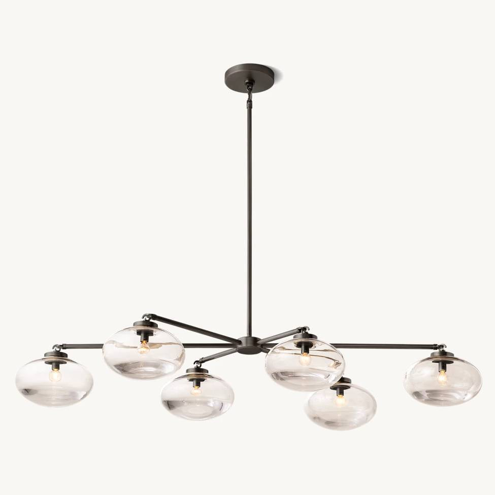 Cabrette Pristine Glass Mobile Linear Chandelier