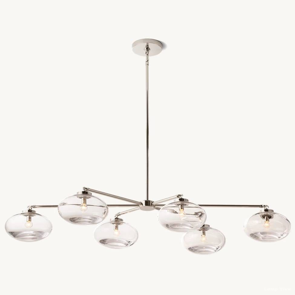 Cabrette Pristine Glass Mobile Linear Chandelier