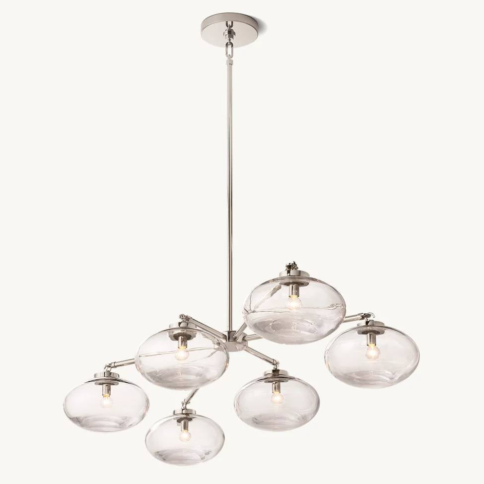 Cabrette Pristine Glass Mobile Linear Chandelier