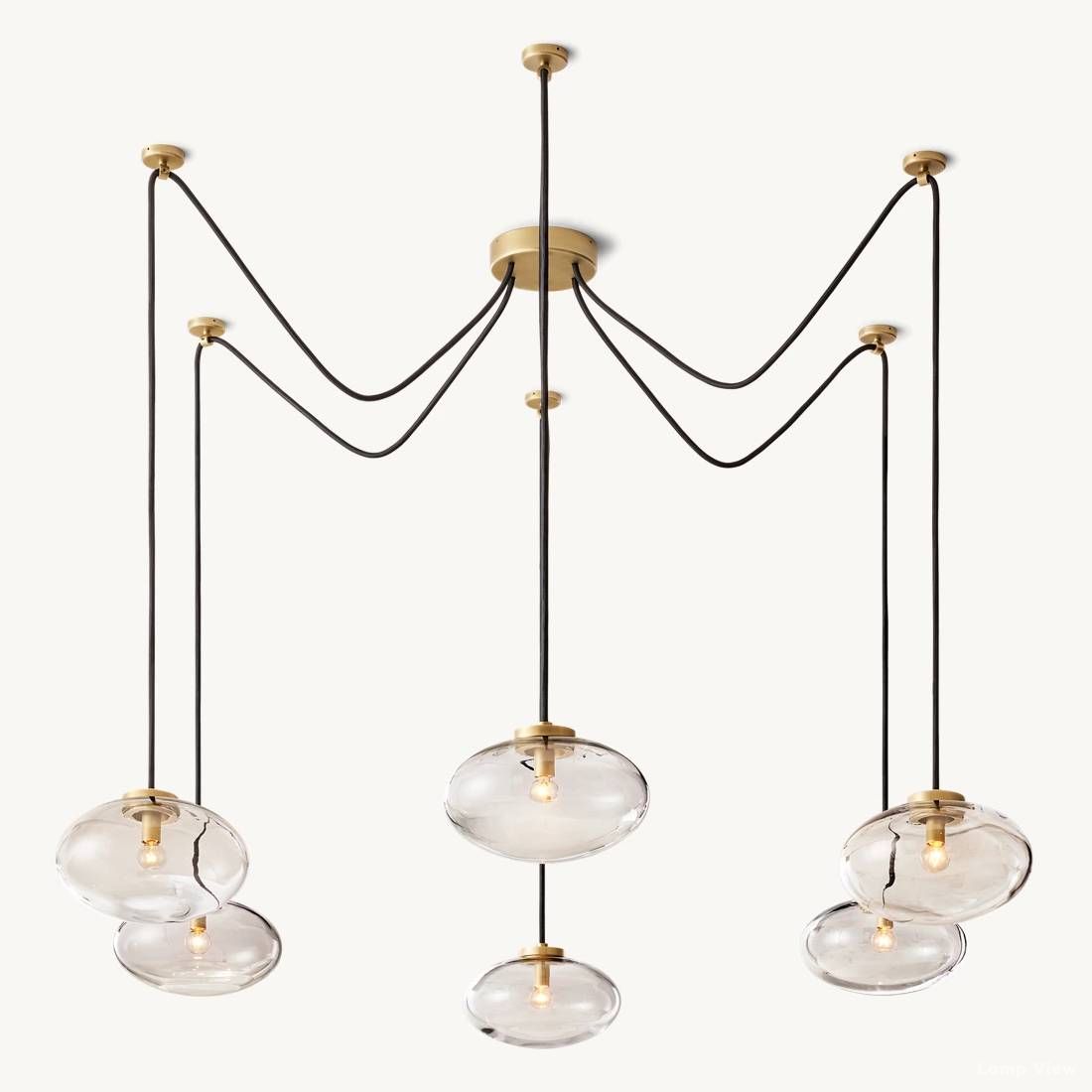 Cabrette Pristine Glass Suspended Chandelier 84"