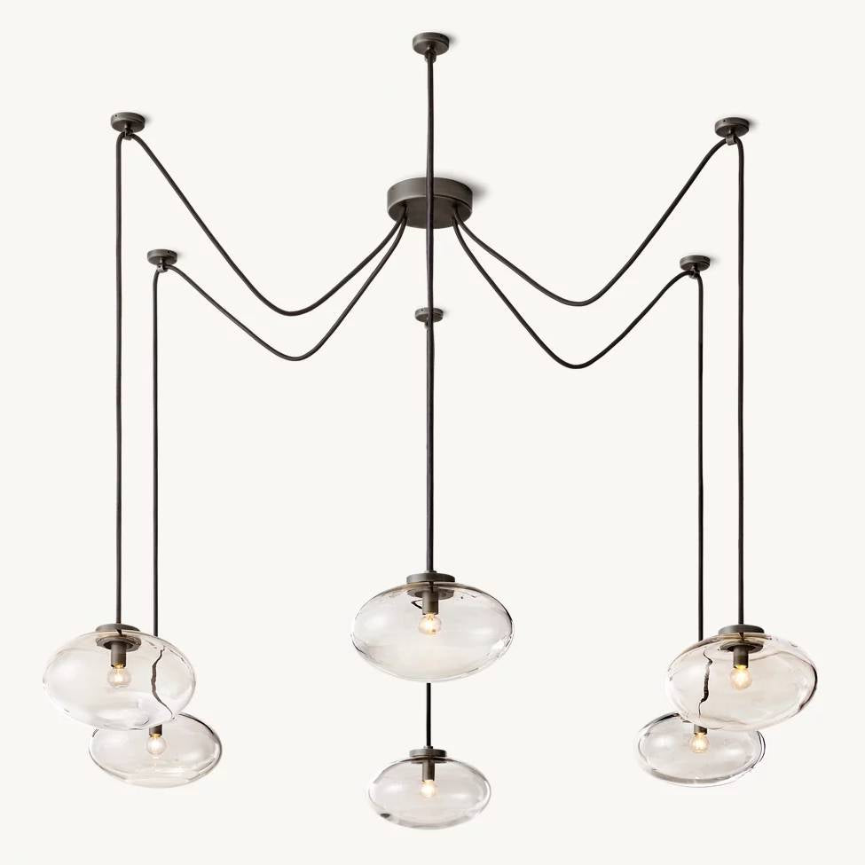 Cabrette Pristine Glass Suspended Chandelier 84"