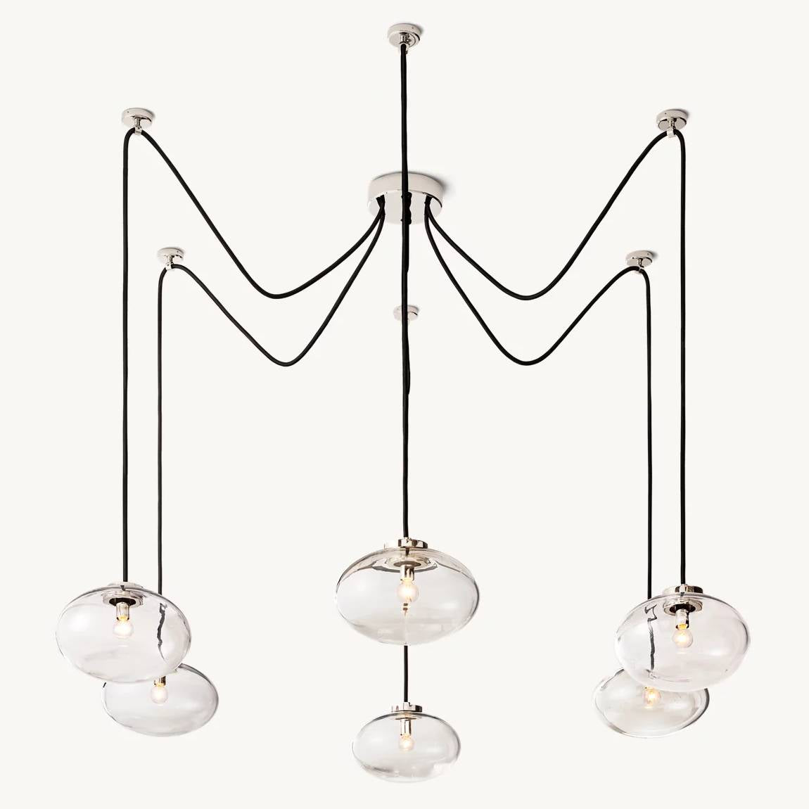 Cabrette Pristine Glass Suspended Chandelier 84"