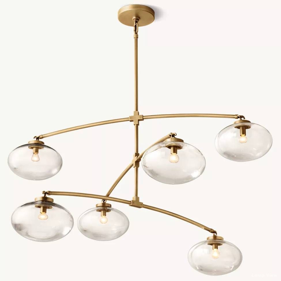 Cabrette Pristine Glass Mobile Round Chandelier