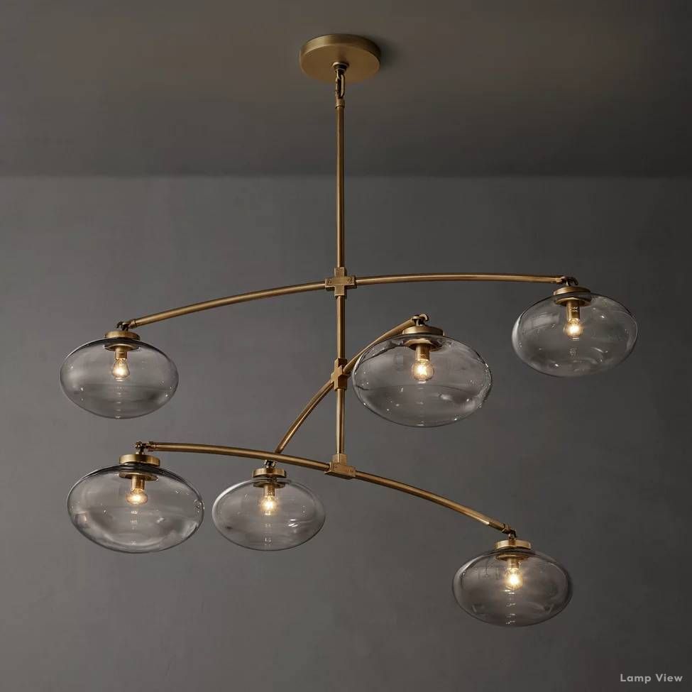 Cabrette Pristine Glass Mobile Round Chandelier