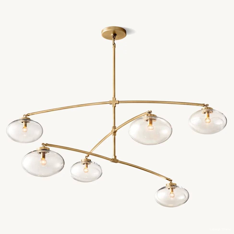Cabrette Pristine Glass Mobile Round Chandelier