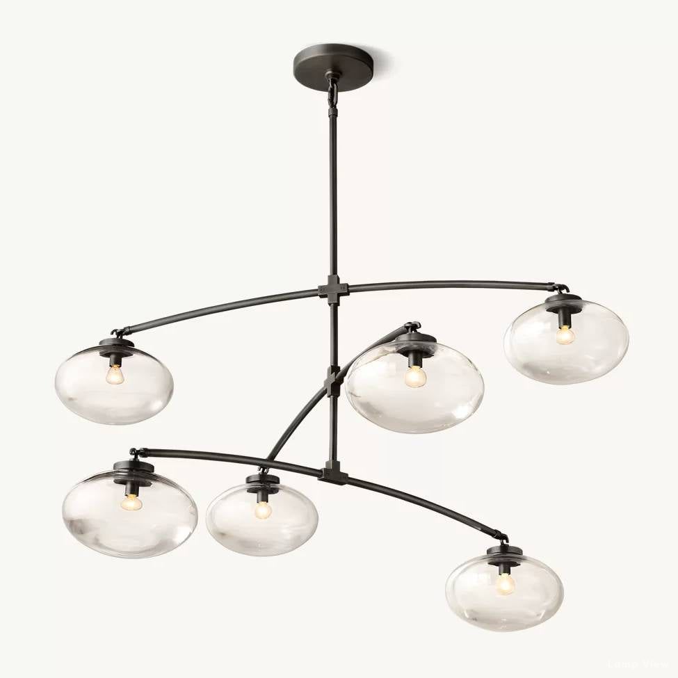 Cabrette Pristine Glass Mobile Round Chandelier