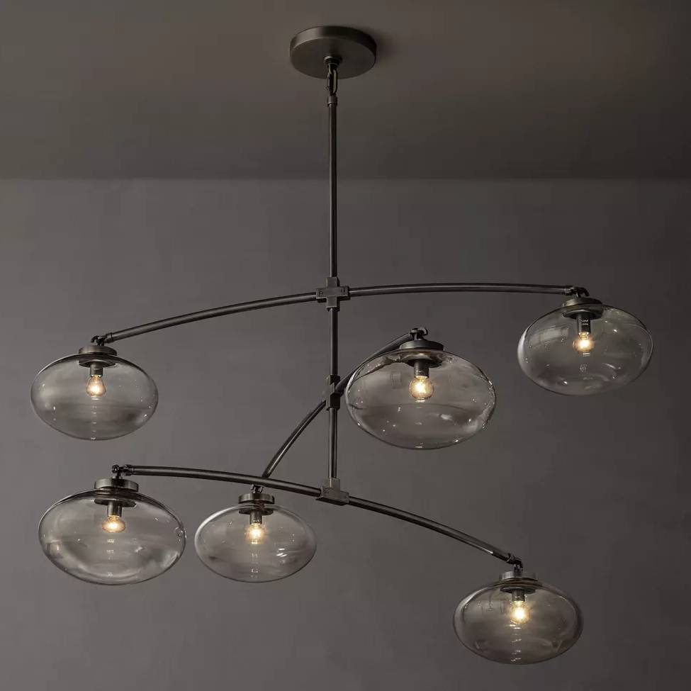 Cabrette Pristine Glass Mobile Round Chandelier