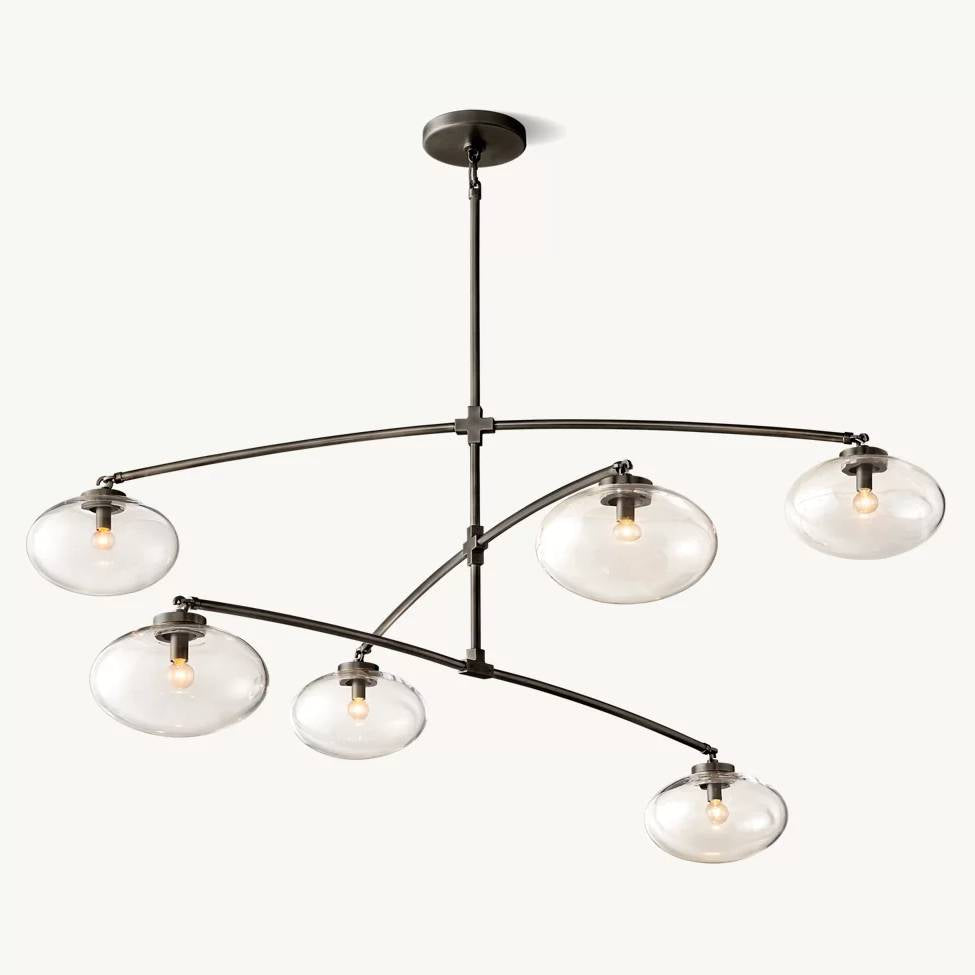 Cabrette Pristine Glass Mobile Round Chandelier