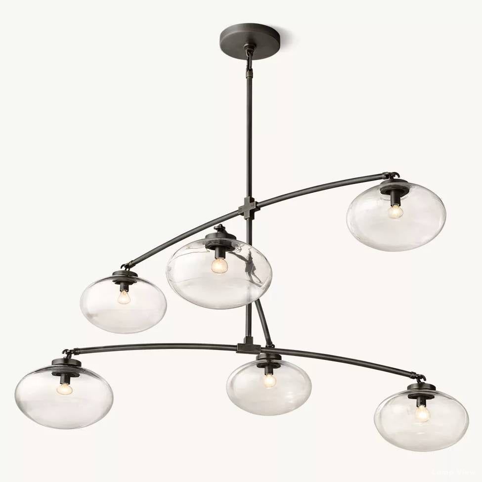 Cabrette Pristine Glass Mobile Round Chandelier