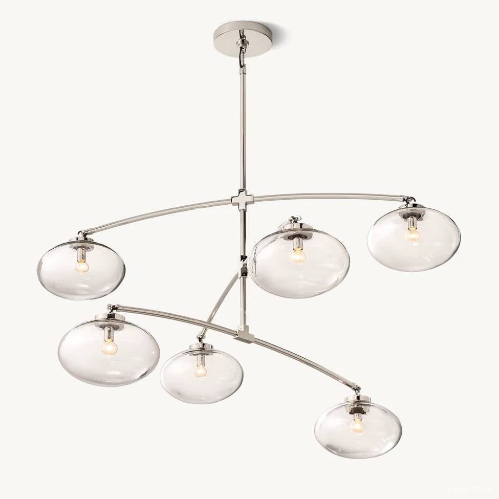 Cabrette Pristine Glass Mobile Round Chandelier