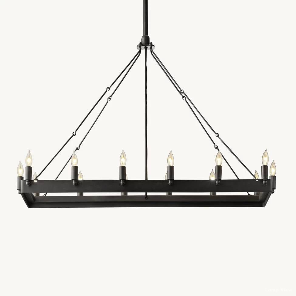 Camino Vintage Structural Rectangle Chandelier 41"