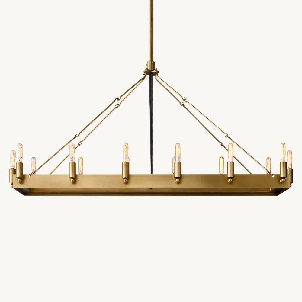 Camino Vintage Structural Rectangle Chandelier 41"