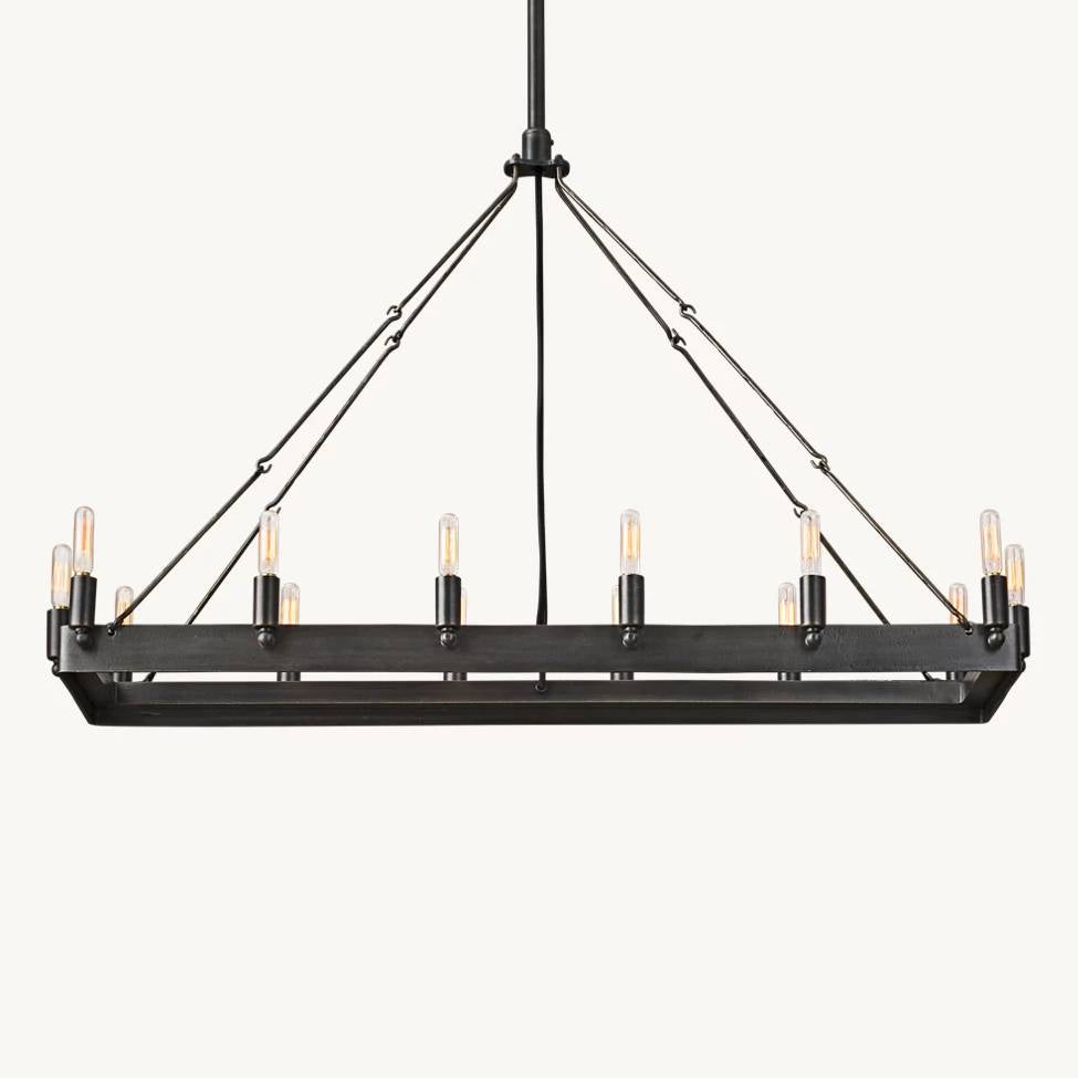 Camino Vintage Structural Rectangle Chandelier 41"