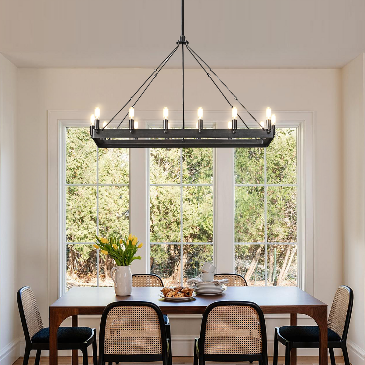 Camino Vintage Structural Rectangle Chandelier 52"