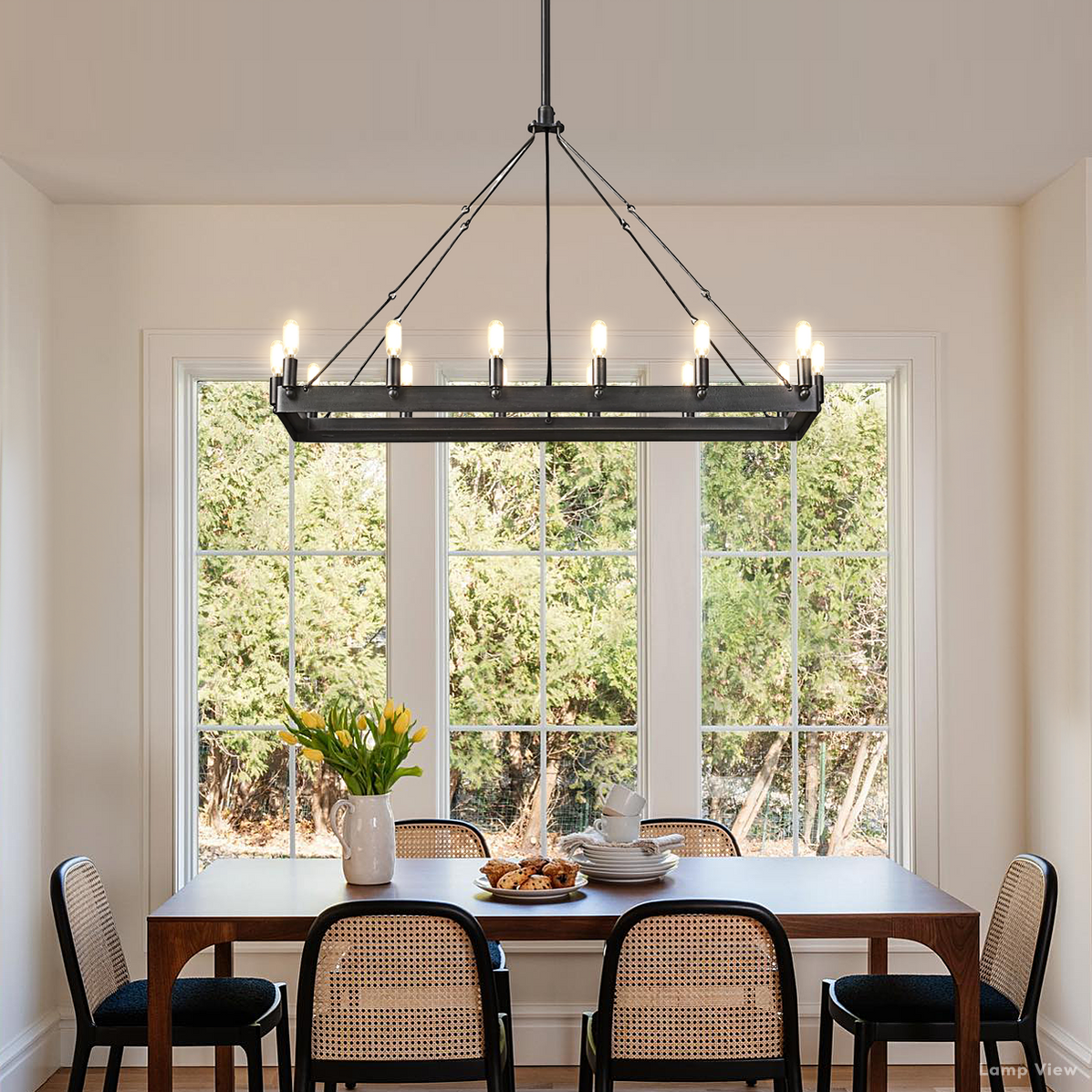 Camino Vintage Structural Rectangle Chandelier 41"