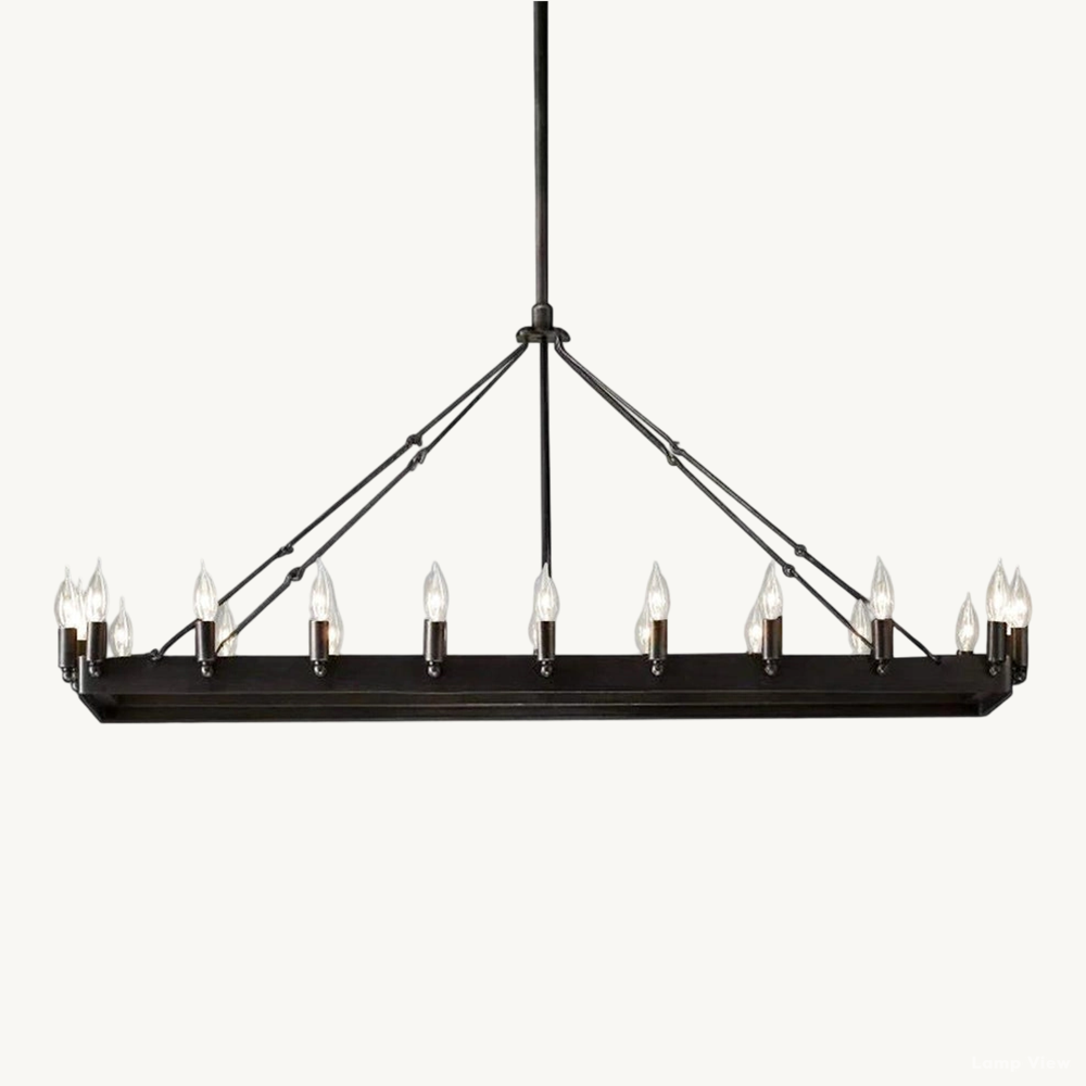 Camino Vintage Structural Rectangle Chandelier 52"