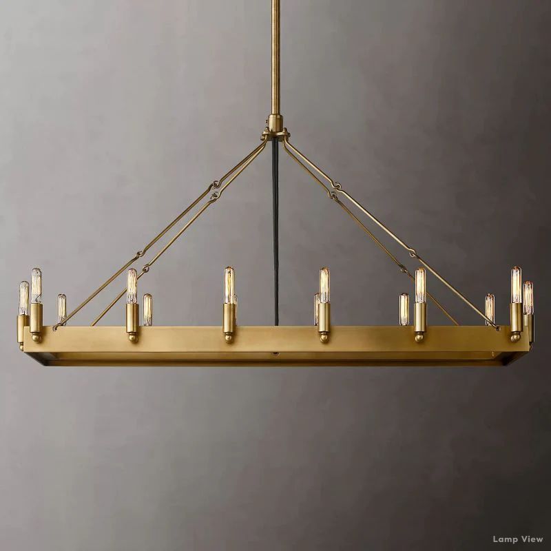 Camino Vintage Structural Rectangle Chandelier 41"