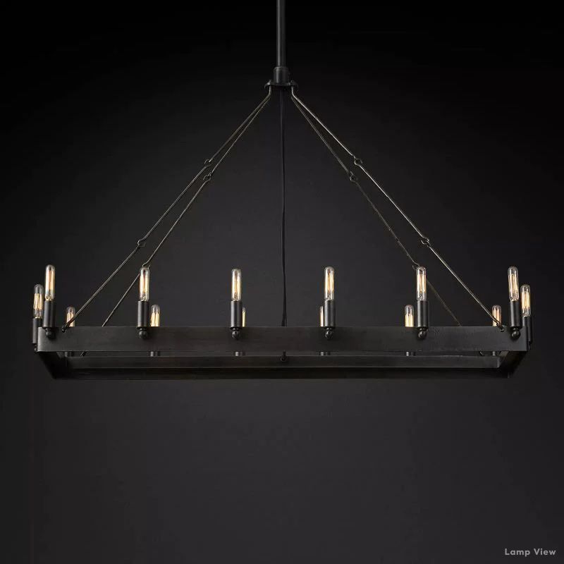 Camino Vintage Structural Rectangle Chandelier 41"